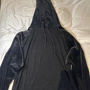 Black velour hoodie